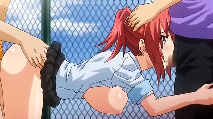 Hairy Hentai Babes - Free High Defenition Mobile Porn Video - Red Haired Anime Babe Gets Filled  By Two Big Cocks On A Rooftop - - HD21.com